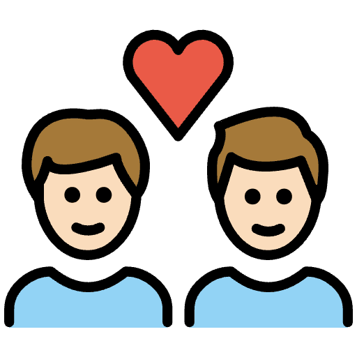 Couple With Heart Man Man Light Skin Tone Emoji from OpenMoji Set