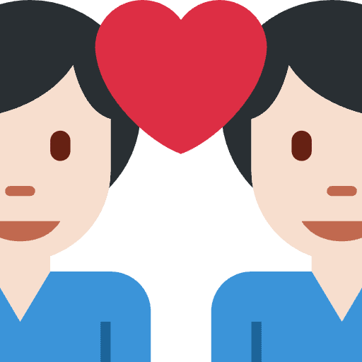 Couple With Heart Man Man Light Skin Tone Emoji from Twemoji Set