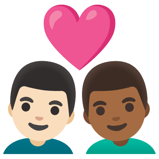 Couple With Heart Man Man Light Skin Tone Medium Dark Skin Tone Emoji from Noto Emoji Set