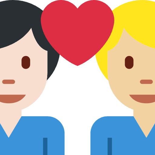 Couple With Heart Man Man Light Skin Tone Medium Light Skin Tone Emoji from Twemoji Emoji Set