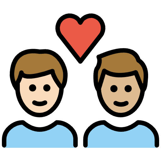 Couple With Heart Man Man Light Skin Tone Medium Light Skin Tone Emoji from OpenMoji Set