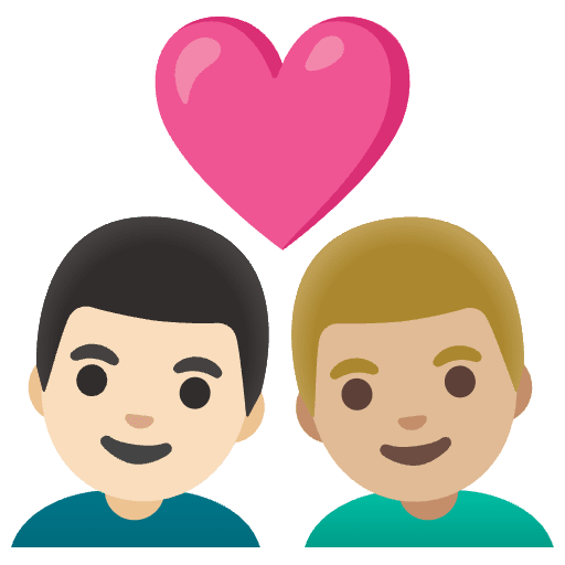 Couple With Heart Man Man Light Skin Tone Medium Light Skin Tone Emoji from Noto Emoji Set