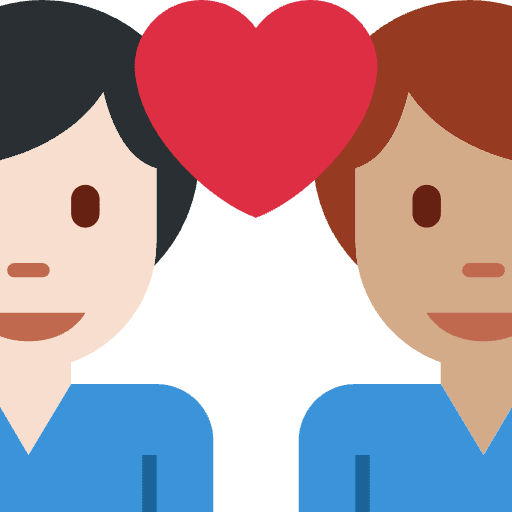 Couple With Heart Man Man Light Skin Tone Medium Skin Tone Element from Twemoji Emoji Set