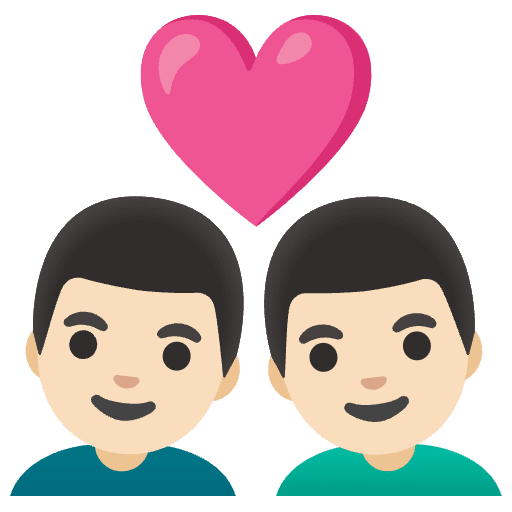 Couple With Heart Man Man Light Skin Tone Emoji from Noto Emoji Set