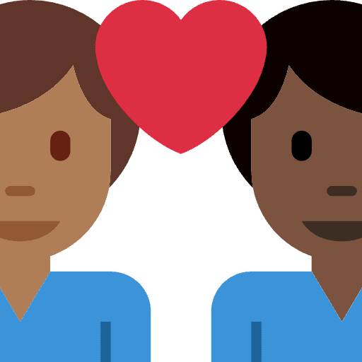 Couple With Heart Man Man Medium Dark Skin Tone Dark Skin Tone Emoji from Twemoji Set