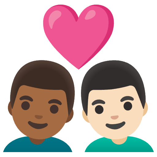 Couple With Heart Man Man Medium Dark Skin Tone Light Skin Tone Element from Noto Emojis Set