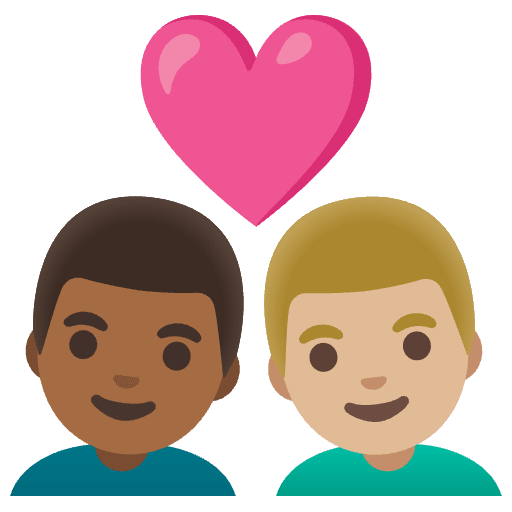Couple With Heart Man Man Medium Dark Skin Tone Medium Light Skin Tone Element from Noto Emojis Set