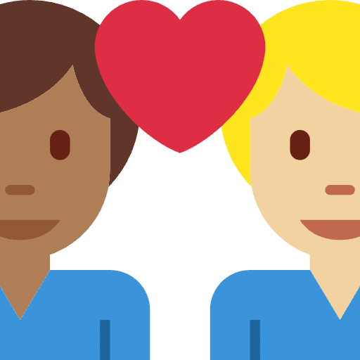 Couple With Heart Man Man Medium Dark Skin Tone Medium Light Skin Tone Emoji from Twemoji Set