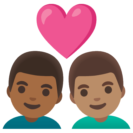Couple With Heart Man Man Medium Dark Skin Tone Medium Skin Tone Emoji from Noto Emojis Set