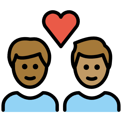 Couple With Heart Man Man Medium Dark Skin Tone Medium Skin Tone Emoji from OpenMoji Set