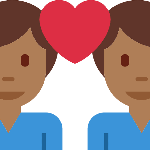 Couple With Heart Man Man Medium Dark Skin Tone Emoji from Twemoji Emoji Set