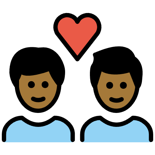 Couple With Heart Man Man Medium Dark Skin Tone Element from OpenMoji Emoji Set