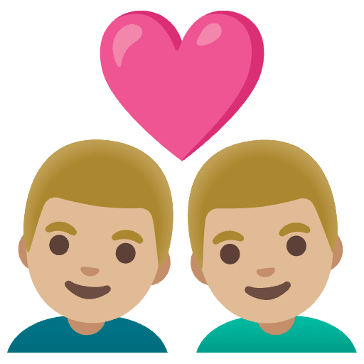 Couple With Heart Man Man Medium Light Skin Tone Emoji from Noto Emoji Set
