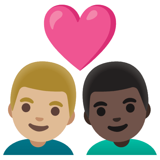 Couple With Heart Man Man Medium Light Skin Tone Dark Skin Tone Element from Noto Emojis Set
