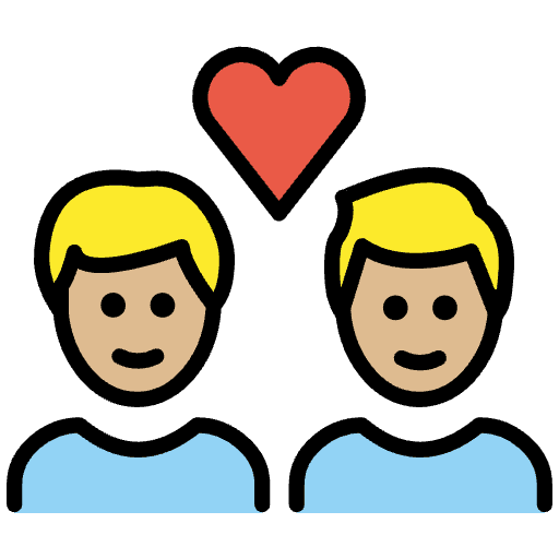 Couple With Heart Man Man Medium Light Skin Tone Emoji from OpenMoji Set