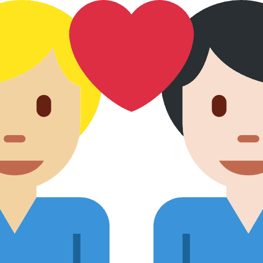 Couple With Heart Man Man Medium Light Skin Tone Light Skin Tone Emoji from Twemoji Set