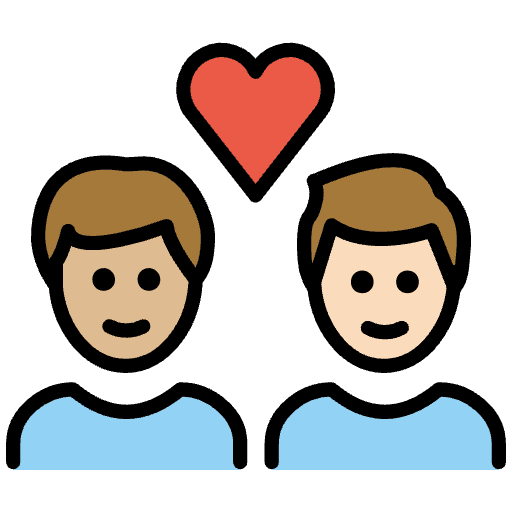 Couple With Heart Man Man Medium Light Skin Tone Light Skin Tone Emoji from OpenMoji Emoji Set
