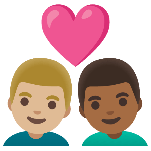 Couple With Heart Man Man Medium Light Skin Tone Medium Dark Skin Tone Emoji from Noto Emoji Set