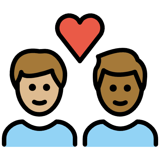 Couple With Heart Man Man Medium Light Skin Tone Medium Dark Skin Tone Emoji from OpenMoji Set