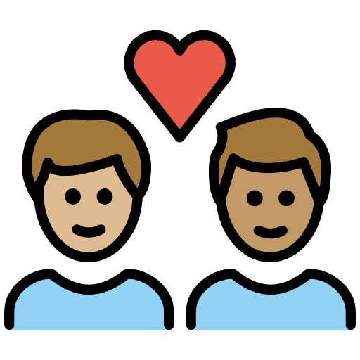 Couple With Heart Man Man Medium Light Skin Tone Medium Skin Tone Emoji from OpenMoji Set