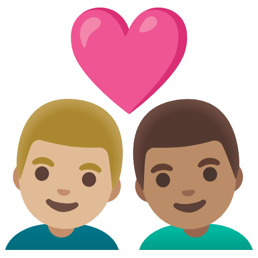 Couple With Heart Man Man Medium Light Skin Tone Medium Skin Tone Emoji from Noto Emojis Set