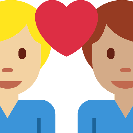 Couple With Heart Man Man Medium Light Skin Tone Medium Skin Tone Emoji from Twemoji Emoji Set