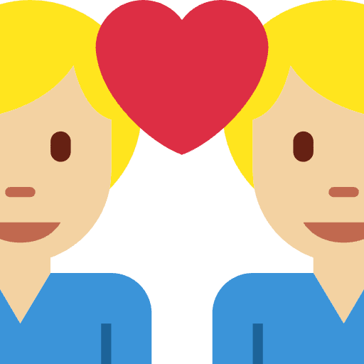 Couple With Heart Man Man Medium Light Skin Tone Emoji from Twemoji Set