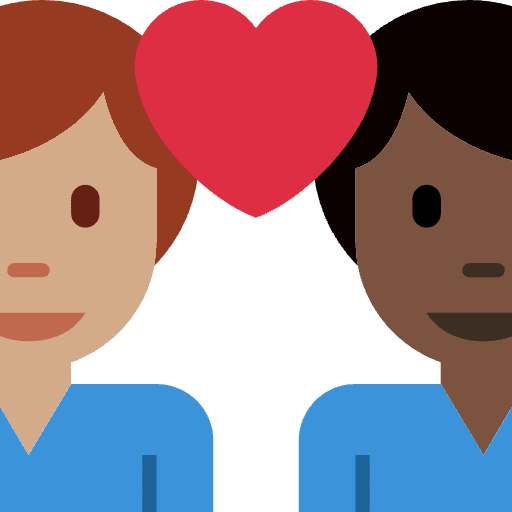 Couple With Heart Man Man Medium Skin Tone Dark Skin Tone Element from Twemoji Emoji Set