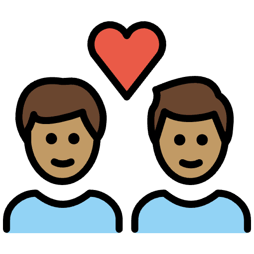 Couple With Heart Man Man Medium Skin Tone Emoji from OpenMoji Emoji Set