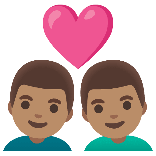 Couple With Heart Man Man Medium Skin Tone Emoji from Noto Emojis Set