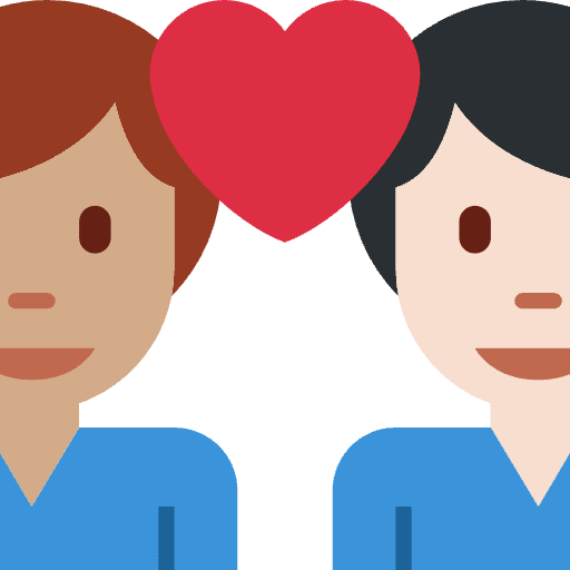 Couple With Heart Man Man Medium Skin Tone Light Skin Tone Element from Twemoji Emoji Set