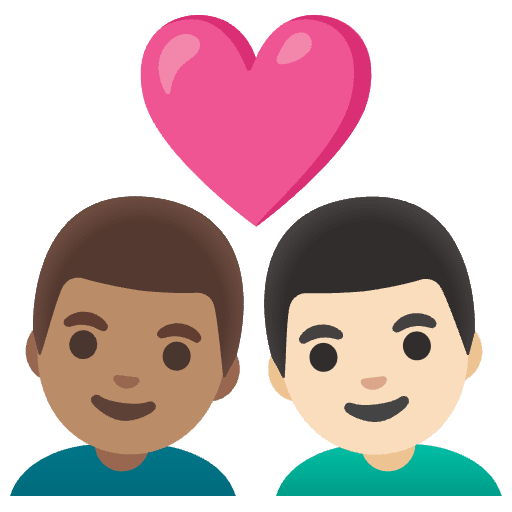 Couple With Heart Man Man Medium Skin Tone Light Skin Tone Emoji from Noto Emoji Set