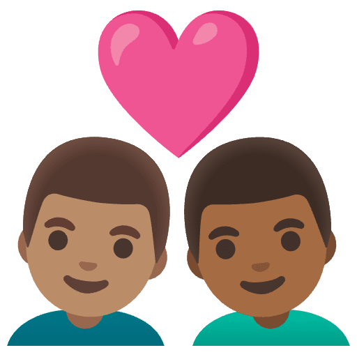 Couple With Heart Man Man Medium Skin Tone Medium Dark Skin Tone Emoji from Noto Emoji Set