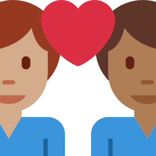 Couple With Heart Man Man Medium Skin Tone Medium Dark Skin Tone Element from Twemoji Emoji Set