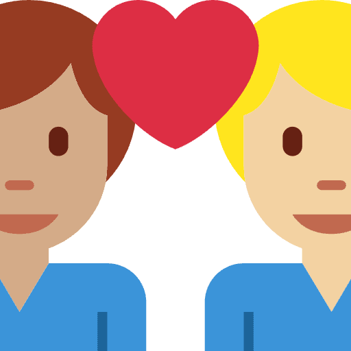Couple With Heart Man Man Medium Skin Tone Medium Light Skin Tone Element from Twemoji Emoji Set