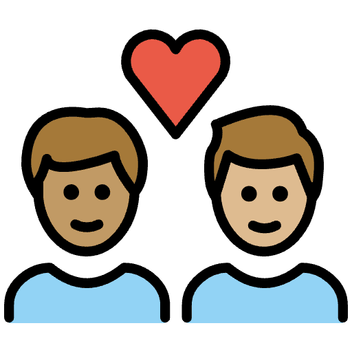 Couple With Heart Man Man Medium Skin Tone Medium Light Skin Tone Element from OpenMoji Emoji Set