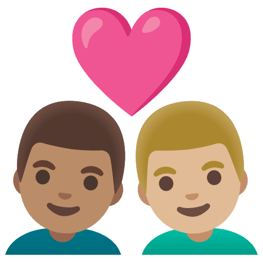 Couple With Heart Man Man Medium Skin Tone Medium Light Skin Tone Element from Noto Emojis Set