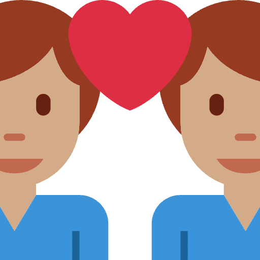 Couple With Heart Man Man Medium Skin Tone Emoji from Twemoji Emoji Set