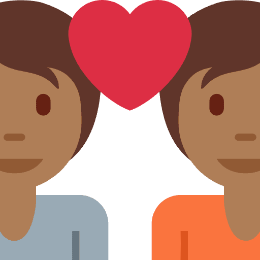 Couple With Heart Medium Dark Skin Tone Emoji from Twemoji Emoji Set