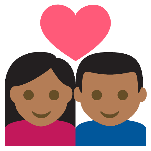 Couple With Heart Medium Dark Skin Tone Emoji from EmojiTwo Colors Set