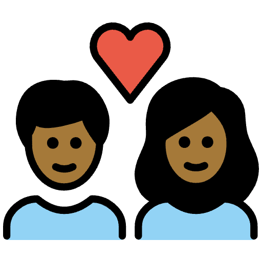 Couple With Heart Medium Dark Skin Tone Element from OpenMoji Emoji Set