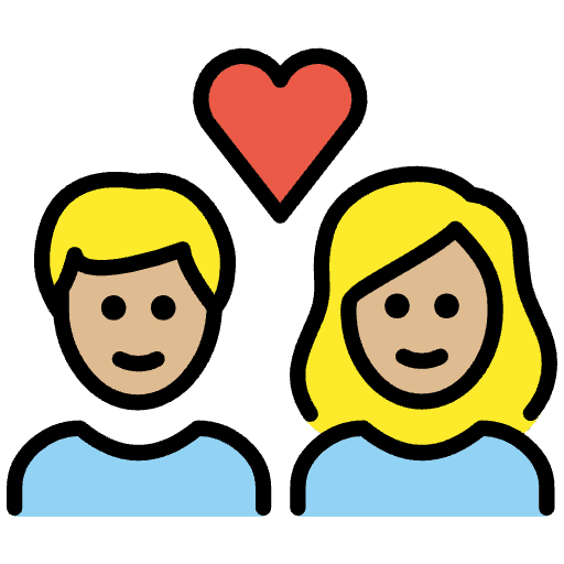 Couple With Heart Medium Light Skin Tone Emoji from OpenMoji Set