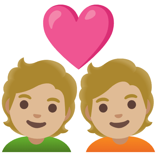 Couple With Heart Medium Light Skin Tone Emoji from Noto Emoji Set