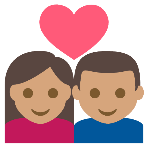 Couple With Heart Medium Skin Tone Emoji from EmojiTwo Colors Set