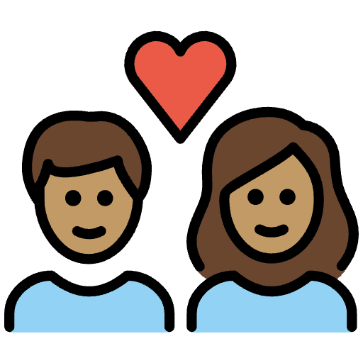 Couple With Heart Medium Skin Tone Emoji from OpenMoji Emoji Set