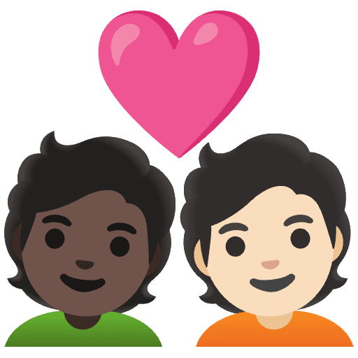 Couple With Heart Person Person Dark Skin Tone Light Skin Tone Emoji from Noto Emoji Set