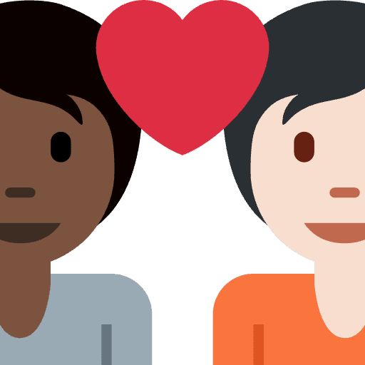 Couple With Heart Person Person Dark Skin Tone Light Skin Tone Emoji from Twemoji Set