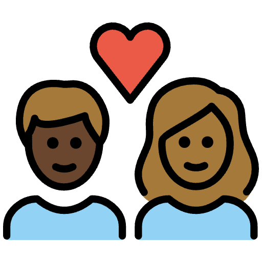 Couple With Heart Person Person Dark Skin Tone Medium Dark Skin Tone Element from OpenMoji Emoji Set