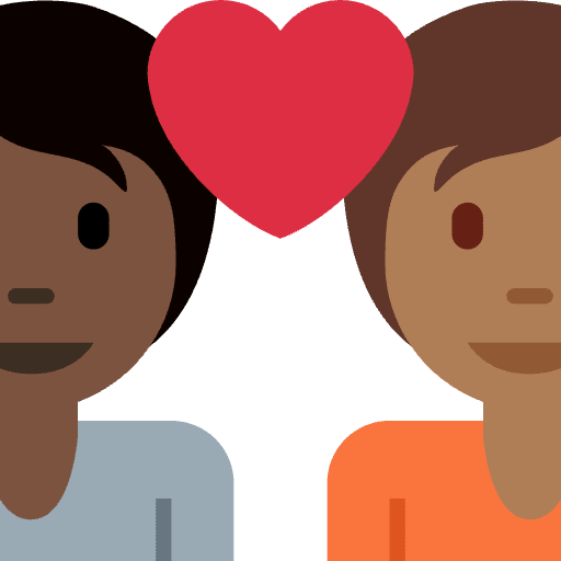 Couple With Heart Person Person Dark Skin Tone Medium Dark Skin Tone Element from Twemoji Emoji Set