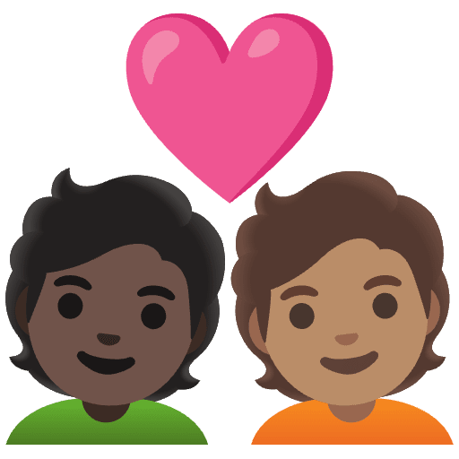 Couple With Heart Person Person Dark Skin Tone Medium Skin Tone Element from Noto Emojis Set